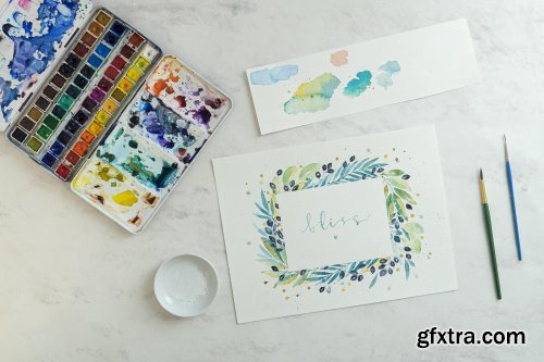  Loose Watercolor Leaves - Fun and Easy Way to Paint a Botanical Frame