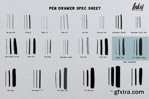 CreativeMarket - Pen Drawer Procreate Brush Set 3815806