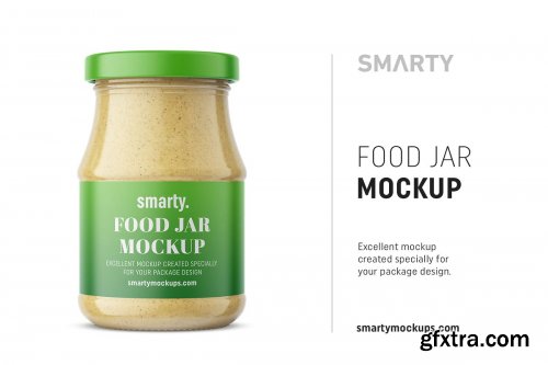 CreativeMarket - Mustard jar mockup 4658611