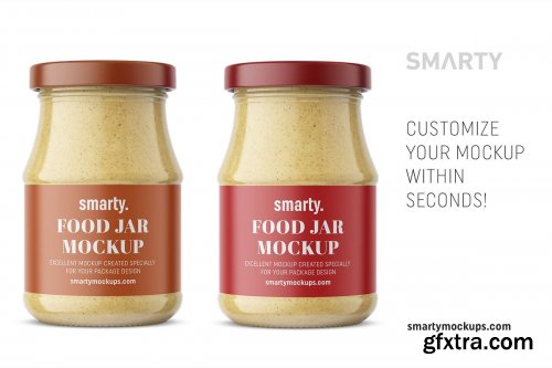 CreativeMarket - Mustard jar mockup 4658611