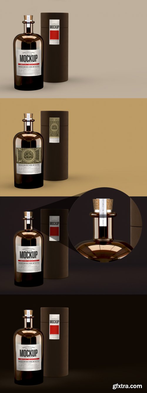 Dark Pharma Bottle and Matching Box Mockup 338529027