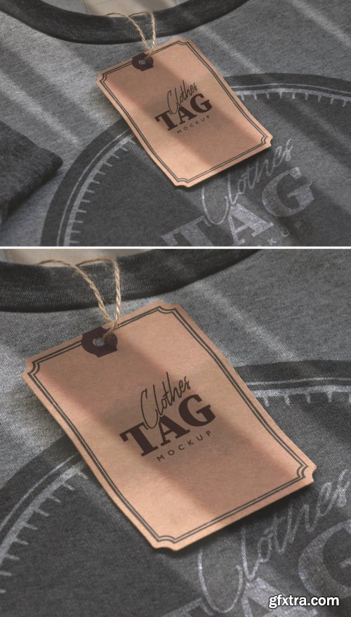 Clothes Tag on Sweatshirt Mockup 338532509