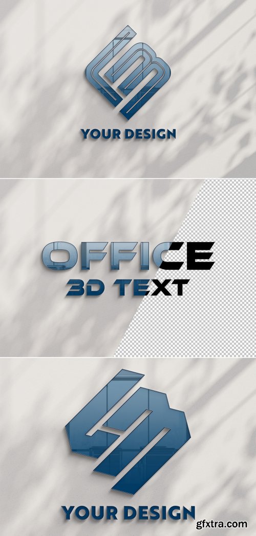 Reflecting Logo on Office Wall Mockup 338881580