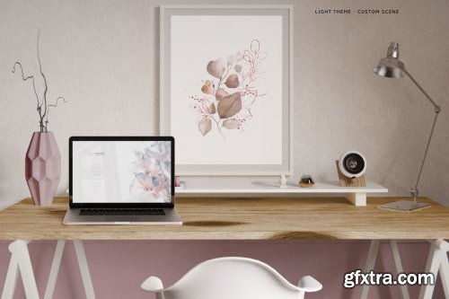 CreativeMarket - Customizable Workspace Mockup - iMac & Macbook pro