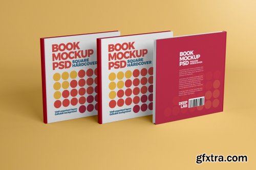  CreativeMarket - Square Book Hardcover Mockup 4336103