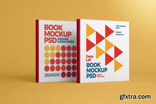  CreativeMarket - Square Book Hardcover Mockup 4336103