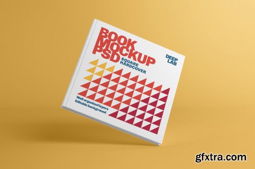  CreativeMarket - Square Book Hardcover Mockup 4336103