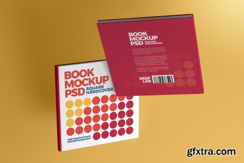  CreativeMarket - Square Book Hardcover Mockup 4336103