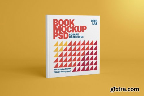  CreativeMarket - Square Book Hardcover Mockup 4336103