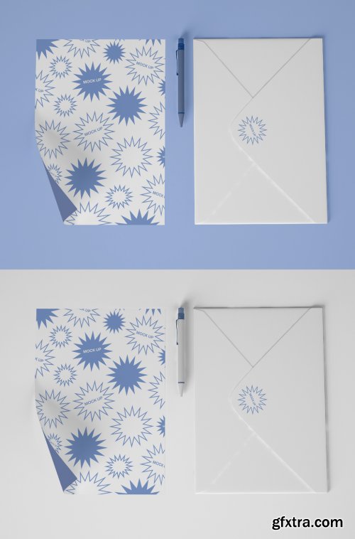 Stationery Mockup with Pen, Envelope and Postcard 339305992