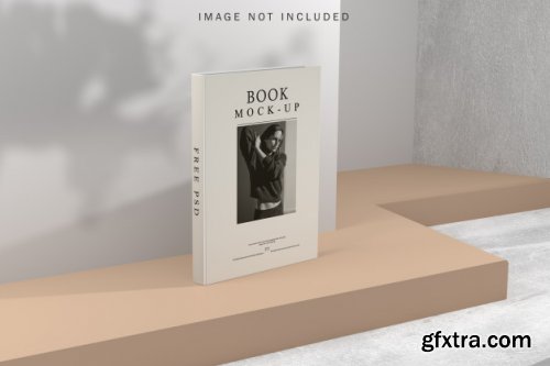 Book cover mockup with shadow overlay