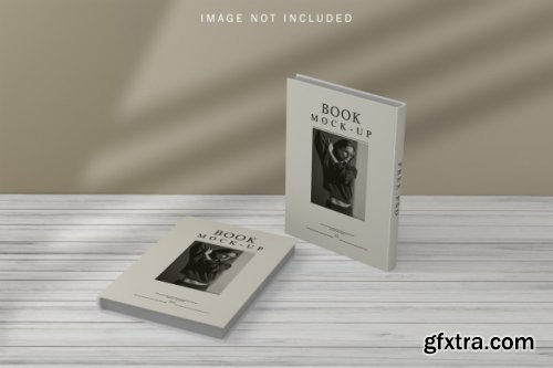 Book cover mockup with shadow overlay