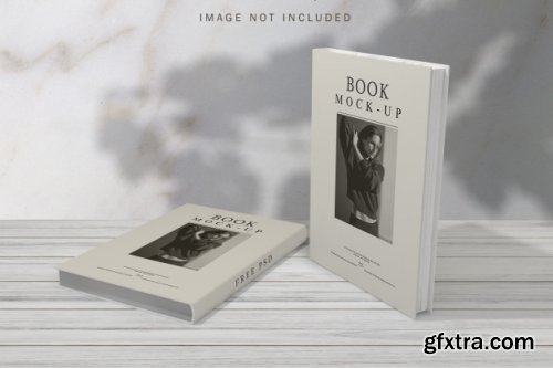 Book cover mockup with shadow overlay