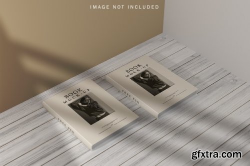 Book cover mockup with shadow overlay