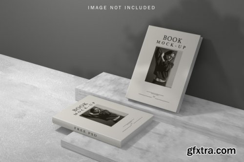 Book cover mockup with shadow overlay