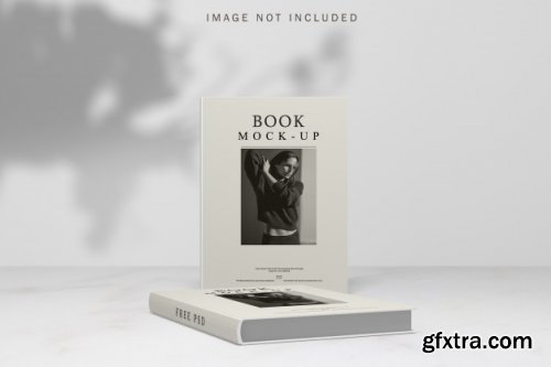 Book cover mockup with shadow overlay