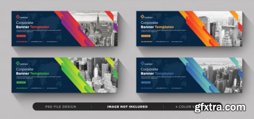 Corporate business postcard and banner templates