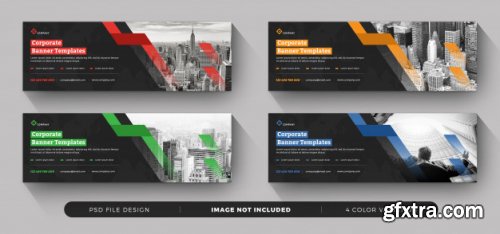 Corporate business postcard and banner templates