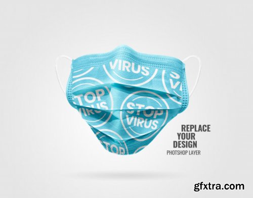 Medical mask advertising mockup