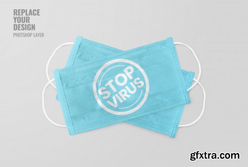 Medical mask advertising mockup