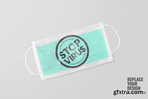 Medical mask advertising mockup