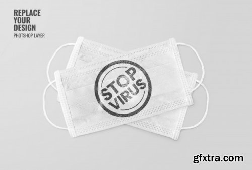 Medical mask advertising mockup