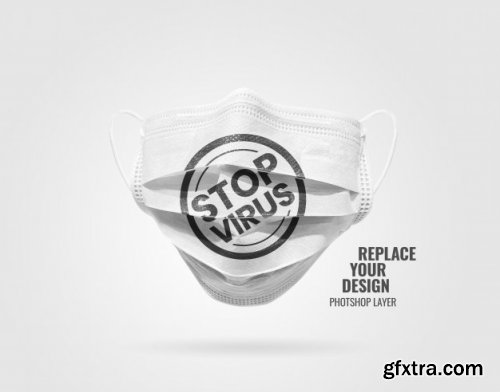 Medical mask advertising mockup