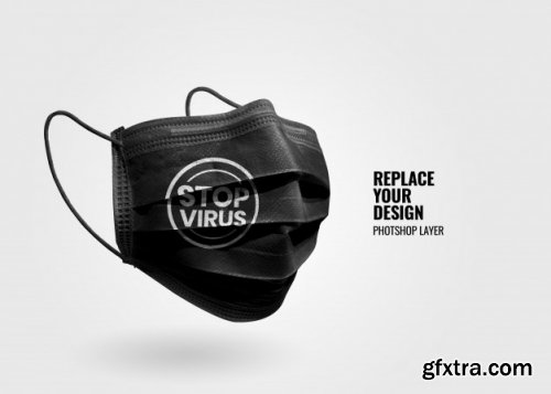 Medical mask advertising mockup