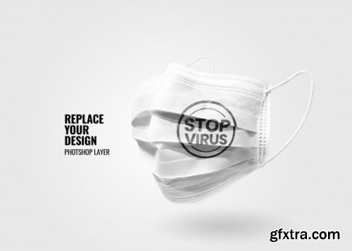 Medical mask advertising mockup