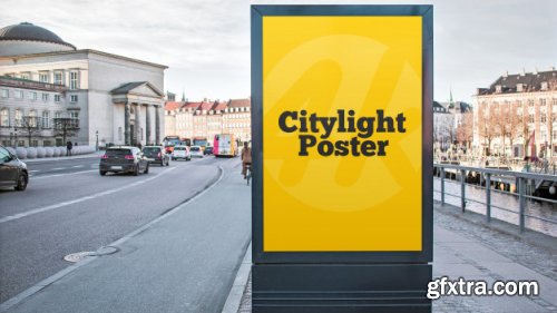 Outdoor concrete posters mockup