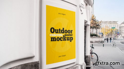 Outdoor concrete posters mockup