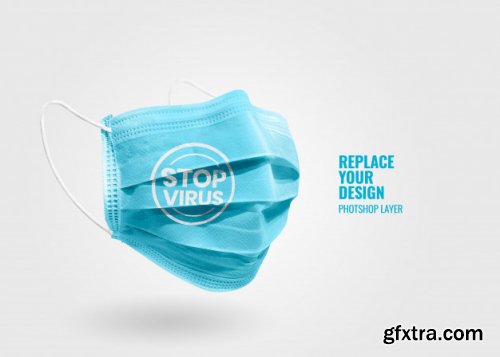 Medical mask advertising mockup 2