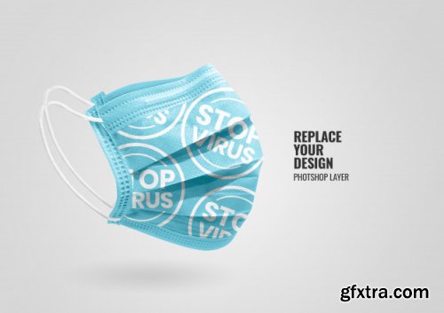 Medical mask advertising mockup 2