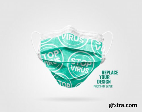 Medical mask advertising mockup 2