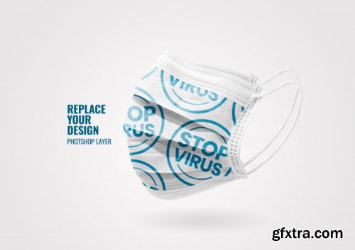 Medical mask advertising mockup 2