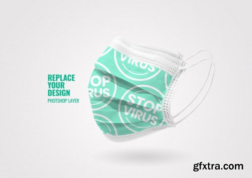 Medical mask advertising mockup 2