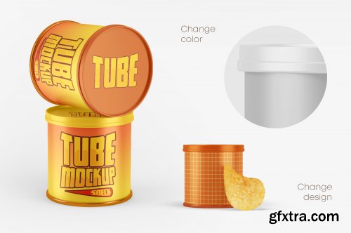 Small Matte Snack Tube Mockup