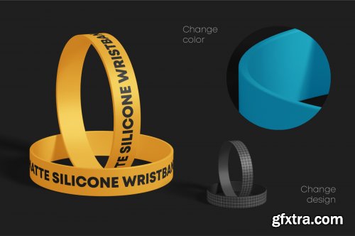 Matte Silicone Wristbands Mockup Set