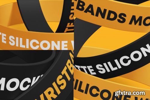 Matte Silicone Wristbands Mockup Set