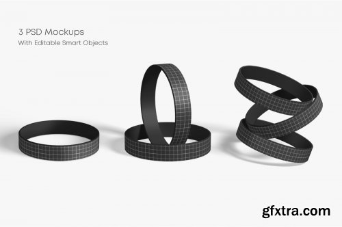 Matte Silicone Wristbands Mockup Set