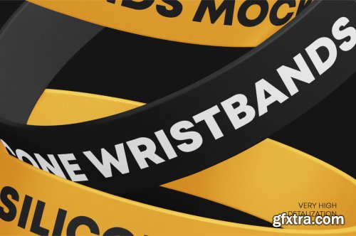 Matte Silicone Wristbands Mockup Set