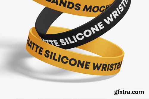 Matte Silicone Wristbands Mockup Set