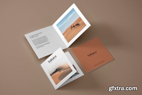 CreativeMarket - Square Bifold Brochure Mockup Set 4817409