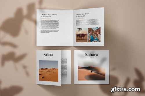 CreativeMarket - Square Bifold Brochure Mockup Set 4817409