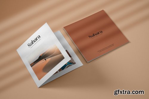 CreativeMarket - Square Bifold Brochure Mockup Set 4817409