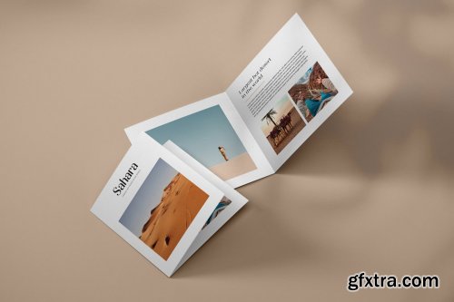 CreativeMarket - Square Bifold Brochure Mockup Set 4817409