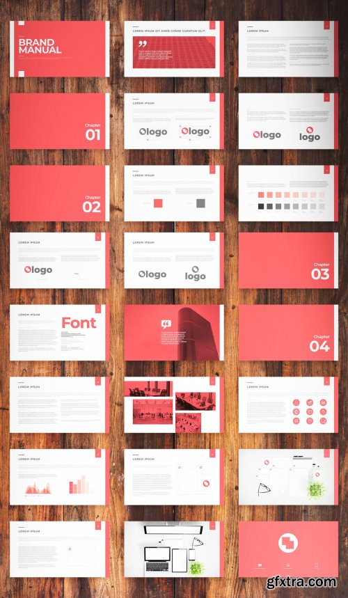 Red and White Digital Brand Manual Layout 339705203