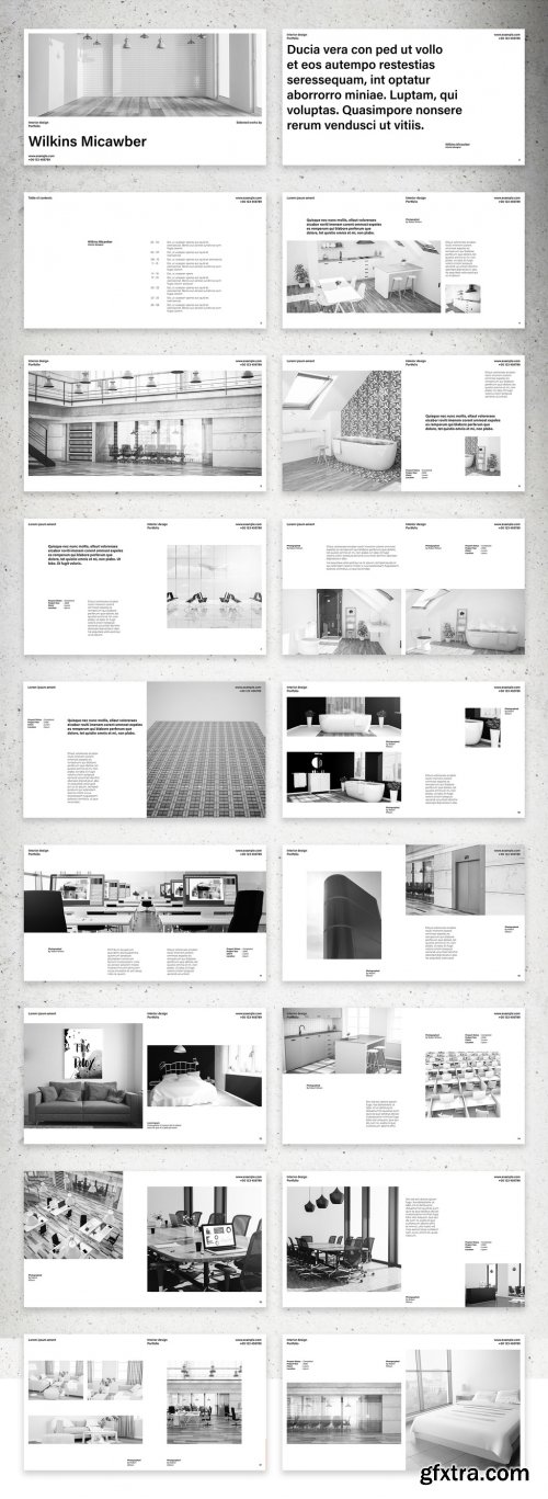 Black and White Portfolio Digital Presentation Layout 340013695