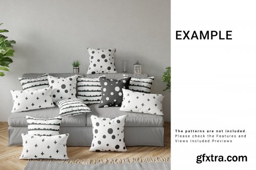 CreativeMarket - Throw Pillows Lumbar Pillows & Sofa 4373262