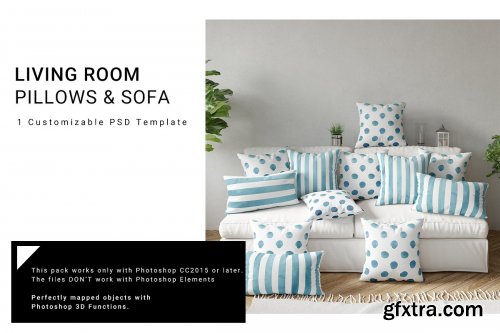 CreativeMarket - Throw Pillows Lumbar Pillows & Sofa 4373262